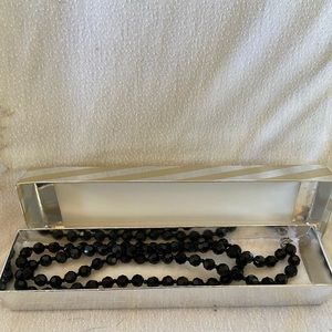 Black crystal bead necklace